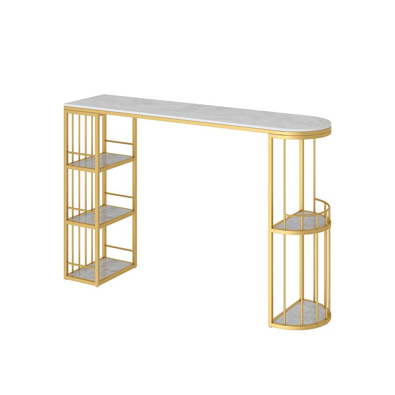 Glam Style Bar Table in Faux Marble and Metal Coffee Shop Bar Table Clearhalo 'Bar Furniture' 'Bar Tables' 'bar_tables' 'furn' 'furn_bar_tables' 'Furniture' 'furniture_bar_tables' 'Kitchen & Dining Furniture' 1200x1200_5e7e8103-2568-4f8b-a108-6e53ad2a472d