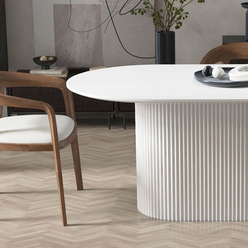 White Top Dining Table Traditional Luxury Oval Table with Pedestal Base Clearhalo 'Dining Tables & Seating' 'Dining Tables' 'dining_table' 'furn' 'furn_dining_table' 'Furniture' 'furniture_dining_table' 'Kitchen & Dining Furniture' 'kitchen' 'kitchen_dining_table' 1200x1200_5e7ea1af-6906-415a-b13b-d163aaff2300