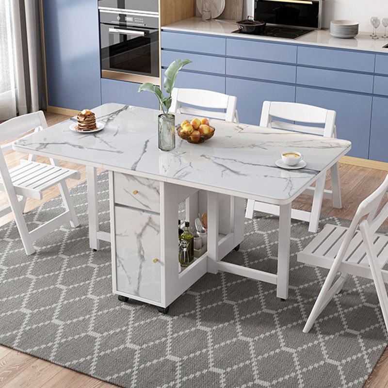 Tavolo da pranzo in pietra sinterizzato moderno tavolo da pranzo a goccia bianca
