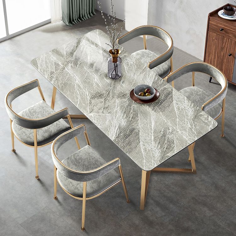 Nordic 1/5 Pieces Dining Set Rectangle Stone Dining Table for Dining Room Clearhalo 'Dining Room Sets' 'Dining Tables & Seating' 'dining_room_set' 'furn' 'furn_dining_room_set' 'Furniture' 'Kitchen & Dining Furniture' 1200x1200_5e7ed320-5c0d-4933-a98b-253820666c30