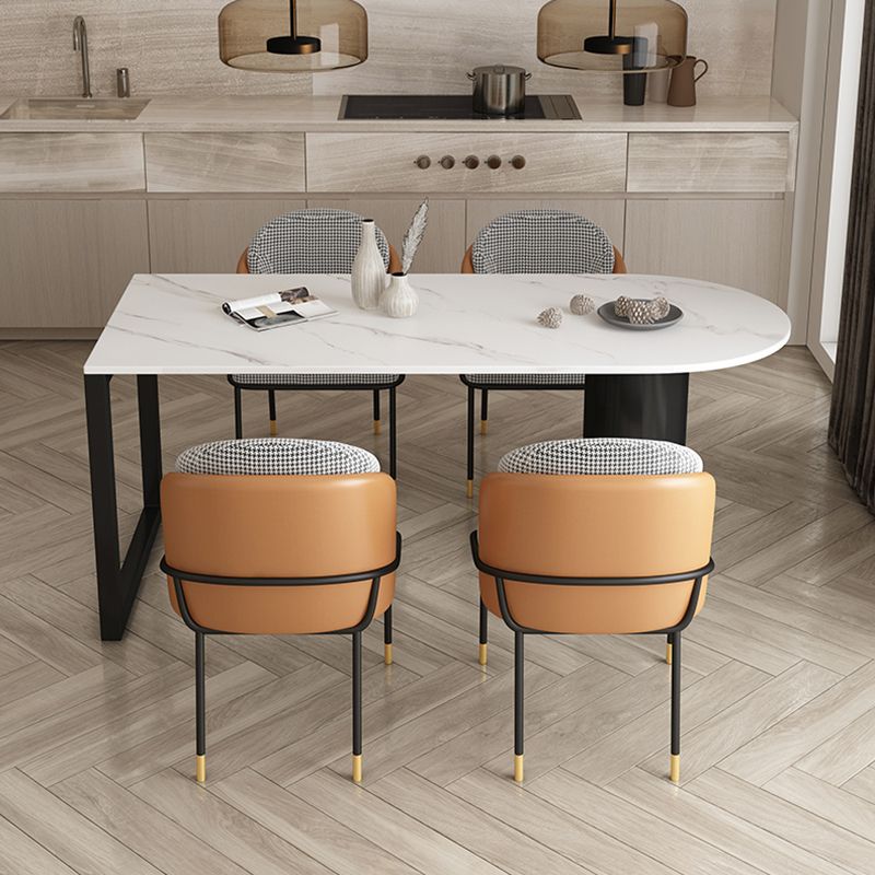 Metal Modern Free Form Dining Table Solid Wood Top Table for Dining Room and Kitchen Clearhalo ' dining_table' 'Dining Tables & Seating' 'Dining Tables' 'furn' 'furn_dining_table' 'Furniture' 'furniture_dining_table' 'Kitchen & Dining Furniture' 'kitchen&dining_furn' 'kitchen' 'kitchen_dining_table' 1200x1200_5e7fdf70-4dc6-4767-b866-f81000f3ddc1