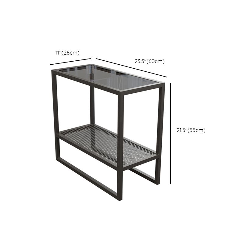 モダンなガラスそりのエンドテーブルミニマリストの長方形のコーナーテーブル