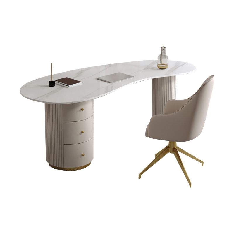 Bureau d'écriture contemporain forme gratuite de bureau en pierre avec les jambes