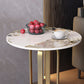 21.65-inch Tall Round Side Glam Metal Frame Stone Top Sofa Side End Table Clearhalo 'Coffee & Accent Tables' 'End & Side Tables' 'end_side_tables' 'furn' 'furn_end_side_tables' 'Furniture' 'Living Room Furniture' 1200x1200_5e8175c7-0d6d-4c48-bd84-14fe519c611f