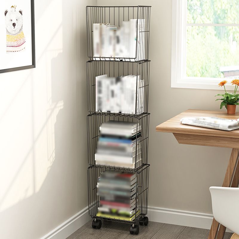 Contemporary Style Metal Geometric Bookcase Closed Back Bookcase Clearhalo 'Bookcases' 'furn' 'furn_bookcases' 'Furniture' 'furniture_bookcases' 'kitchen' 'kitchen_bookcases' 'Living Room Furniture' 'Office Furniture' 1200x1200_5e829863-f38f-4bcf-ad77-7febe62b4ea2
