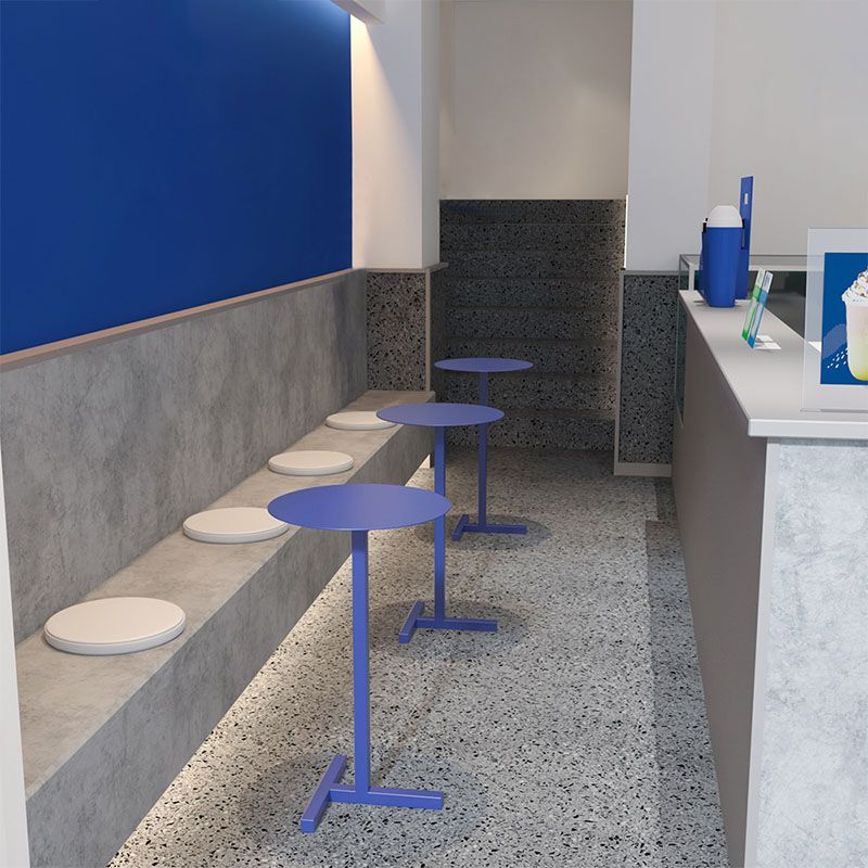 Round Abstract Base Design Metal Side Table Medieval Modern Style