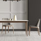 Contemporary Style 1/2/3/4 Pieces Dining Chairs Set Stone Rectangle Furniture in White