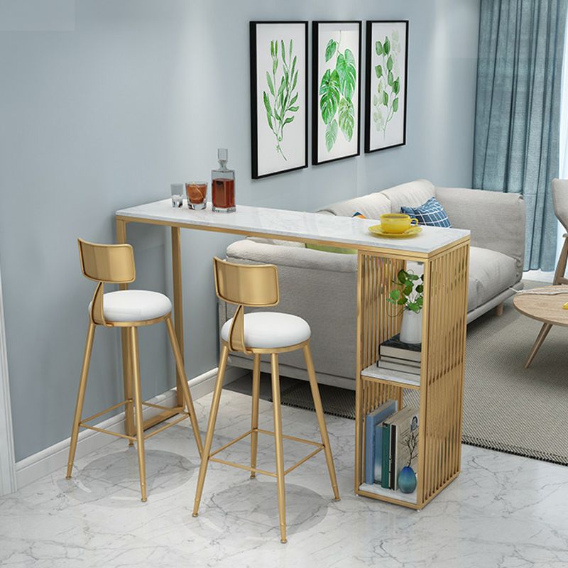 Mesa de bar rectangular estilo Glam, mesa de mostrador de mármol sintético de 1/2/3 piezas