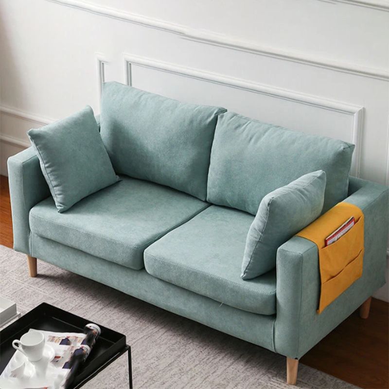 Scandinavian Sewn Pillow Back Sofa Slipcovered Loveseat with Storage for Apartment Clearhalo 'furn' 'furn_sofas' 'Furniture' 'furniture_sofas' 'kitchen' 'kitchen_sofas' 'Living Room Furniture' 'Sofa' 'sofas' 1200x1200_5e85ce37-7279-411b-8961-d34e11c7c904