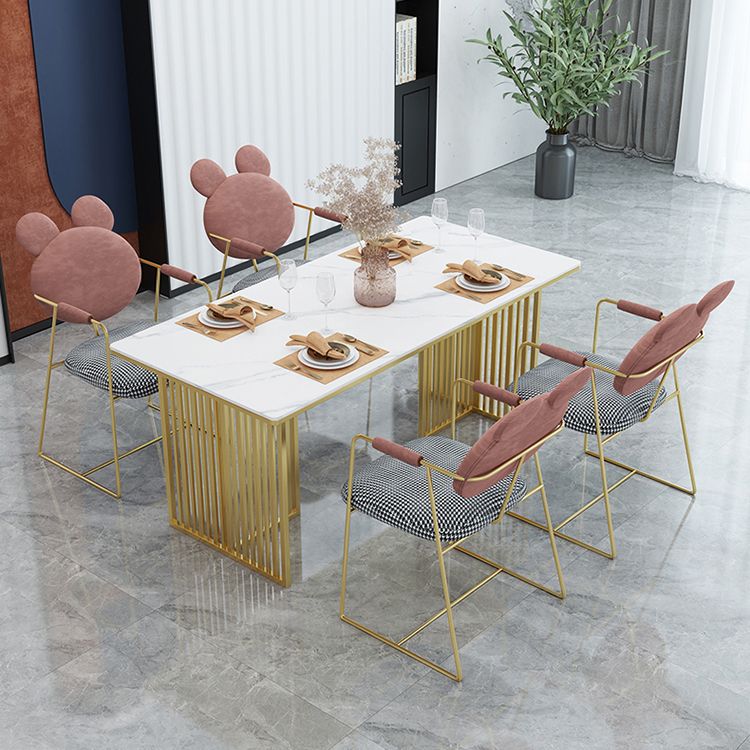 Glam Style 1/2/5 Pieces Dining Room Furniture Set Sintered Stone Dining Table Set Clearhalo 'Dining Room Sets' 'Dining Tables & Seating' 'dining_room_set' 'furn' 'furn_dining_room_set' 'Furniture' 'furniture_dining_room_set' 'Kitchen & Dining Furniture' 'kitchen&dining_furn' 'kitchen' 1200x1200_5e86eb54-34c2-4f33-b168-7e75d4f0ed11