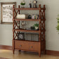 Rectangle Open Storage Bookshelf Nordic Solid Wood Bookshelf with Drawer