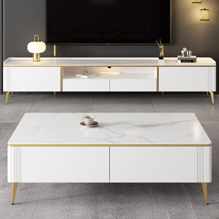 Luxurious Stone TV Console Consola 4 cajones Consola de TV con estante