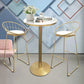 White Glam Style Ropund Table in Iron and Wood Table Milk Tea Shop Bar Table Clearhalo 'Bar Furniture' 'Bar Tables' 'bar_tables' 'furn' 'furn_bar_tables' 'Furniture' 'furniture_bar_tables' 'Kitchen & Dining Furniture' 1200x1200_5e89df3b-cfd4-4104-b192-21bede9b0e7a