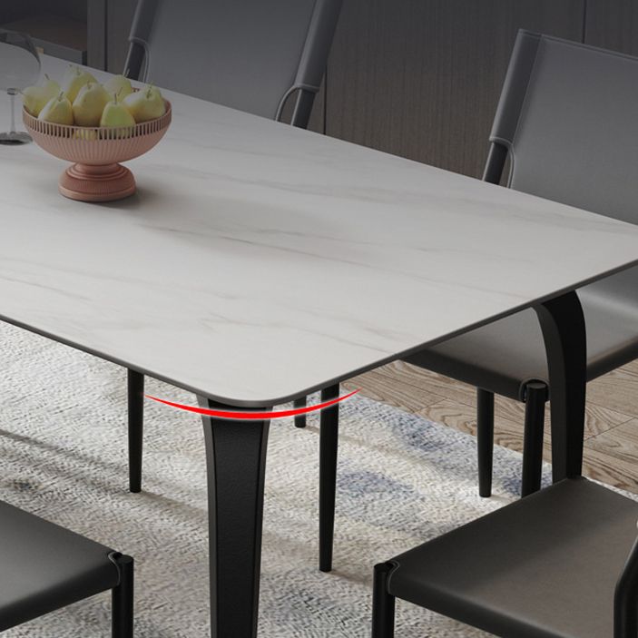 Contemporary Dining Set with Sintered Stone Dining Table and Padded Chairs Clearhalo 'Dining Room Sets' 'Dining Tables & Seating' 'dining_room_set' 'furn' 'furn_dining_room_set' 'Furniture' 'furniture_dining_room_set' 'Kitchen & Dining Furniture' 'kitchen&dining_furn' 'kitchen' 1200x1200_5e89fb0c-af2c-400c-a7ce-a3324d4cbfbe