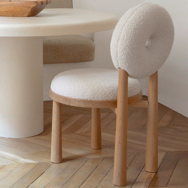 Sedia a bracciolo stretto a braccioless sedia accento di lana con quattro gambe