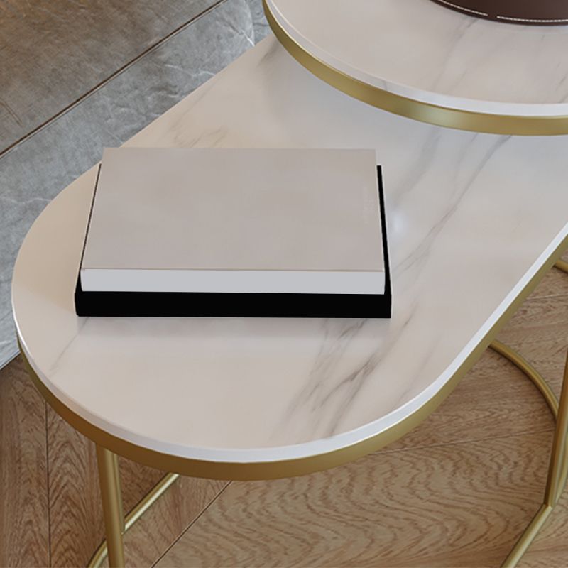 Luxurious Stone Top End Table Metal Frame Sofa Side Accent Table Clearhalo 'Coffee & Accent Tables' 'End & Side Tables' 'end_side_tables' 'furn' 'furn_end_side_tables' 'Furniture' 'Living Room Furniture' 1200x1200_5e8a8e7e-204e-4984-af0f-cf22be190116