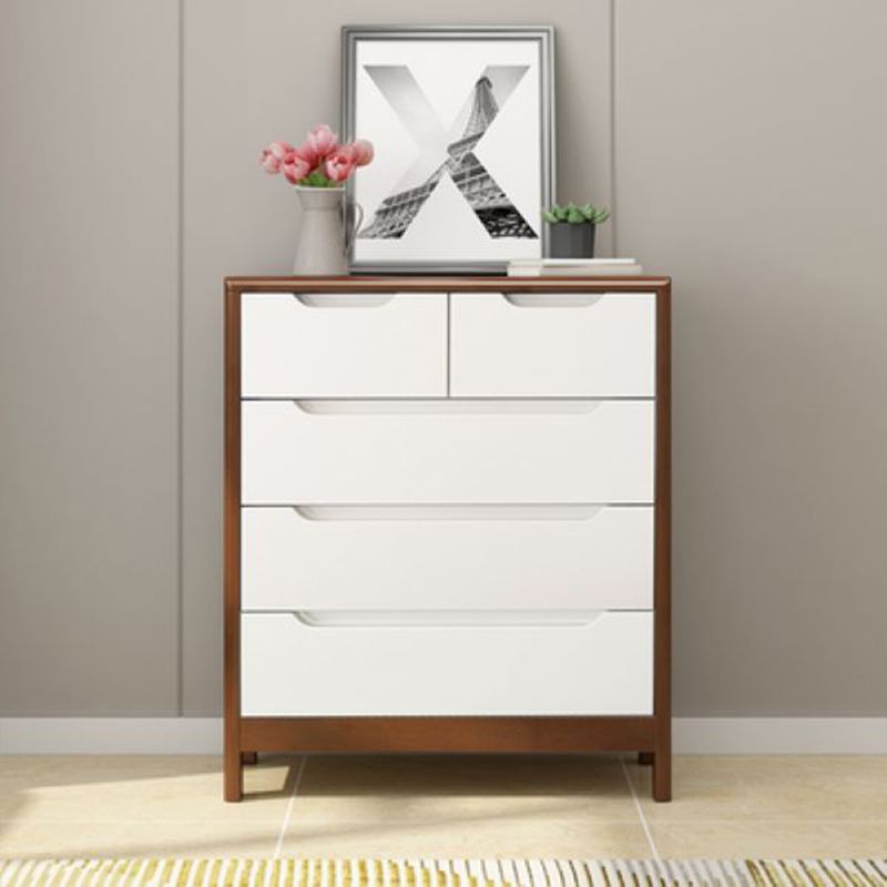 Coffre de rangement en bois vertical contemporain avec tiroirs pour chambre à coucher