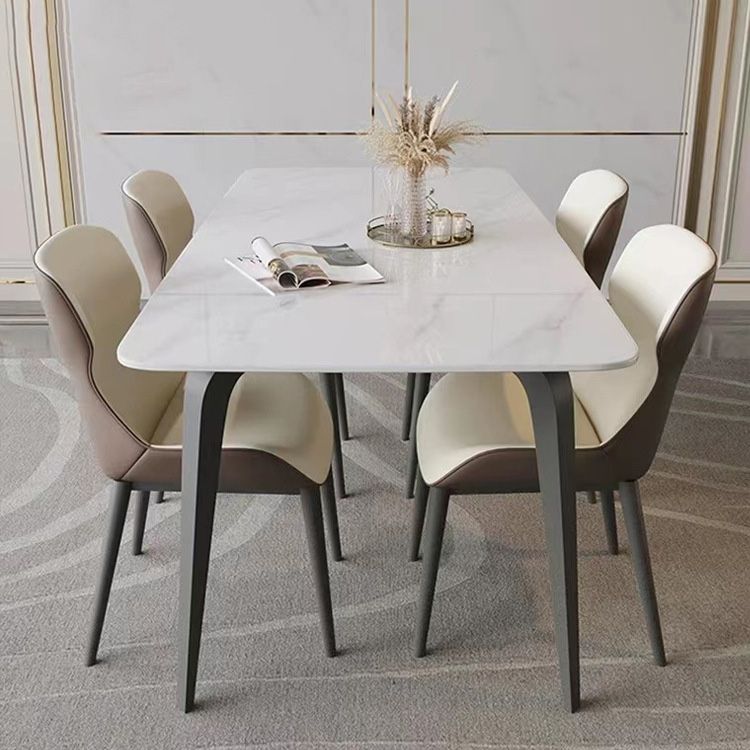 Eenvoud Stijl Meubels Rechthoek Stenen Eetkamertafel voor thuis
