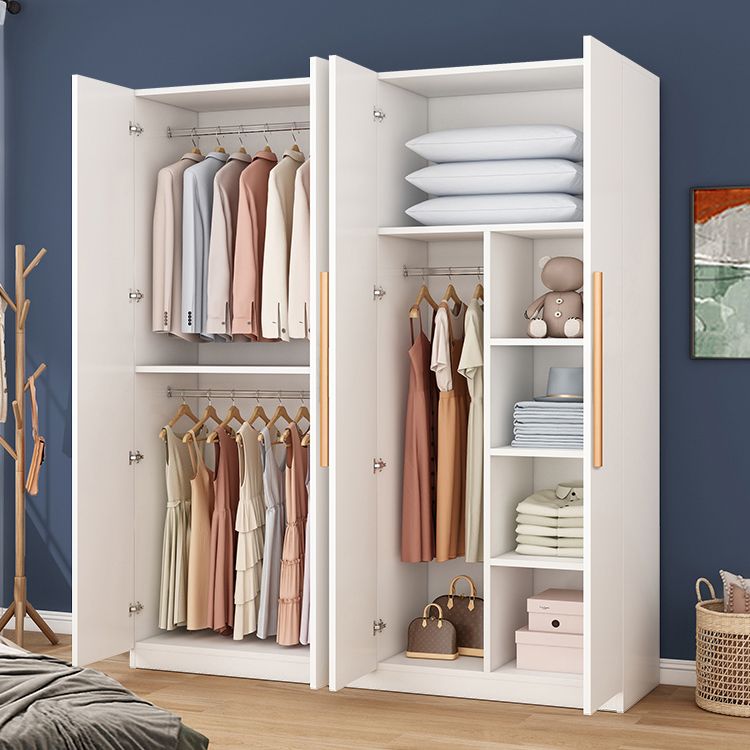 Wooden Frame Wardrobe Freestanding Wardrobe Armoire with Shelves and Clothes Rail Clearhalo 'Armoires & Wardrobes' 'armoires_wardrobes' 'Bedroom Furniture' 'furn' 'furn_armoires_wardrobes' 'Furniture' 1200x1200_5e8eb00c-c950-4813-b014-1ff0ebbfac11