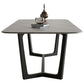 Rectangle Trestle Base Industrial Table White Fixed Table with Sintered Stone Clearhalo 'Dining Tables & Seating' 'Dining Tables' 'dining_table' 'furn' 'furn_dining_table' 'Furniture' 'furniture_dining_table' 'Kitchen & Dining Furniture' 1200x1200_5e8f9417-5cf3-430f-95ab-800222527437