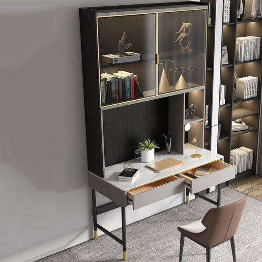 Bureau de bureau contemporain rectangulaire Bureau de tâche en pierre avec 4 jambes pour la maison