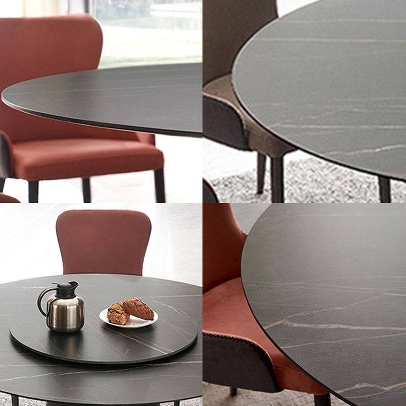 Contemporary Dining Round Table Sintered Stone Table with Metal Legs for Home Use Clearhalo 'Dining Tables & Seating' 'Dining Tables' 'dining_table' 'furn' 'furn_dining_table' 'Furniture' 'Kitchen & Dining Furniture' 1200x1200_5e90dbd9-b9bc-40b9-9fb7-657a02b62bd2