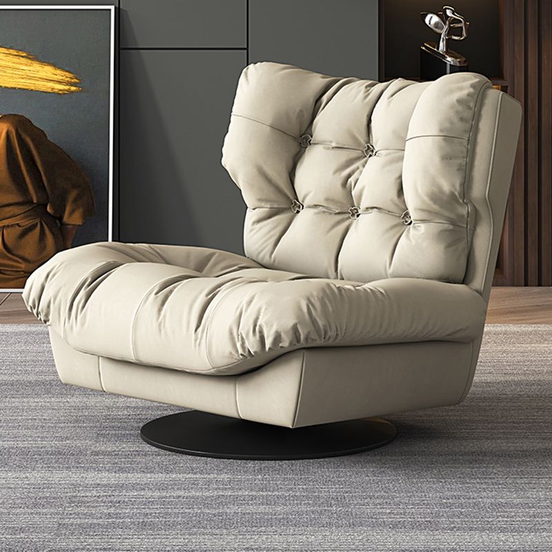 Tufted Microsuede Wingback Recliner 42" Wide Swivel Base Recliner Chair Clearhalo 'Chairs & Seating' 'furn' 'furn_recliners' 'Furniture' 'Living Room Furniture' 'Recliners' 1200x1200_5e91ebfa-e1e6-465e-a55c-bfbc1b7766bb