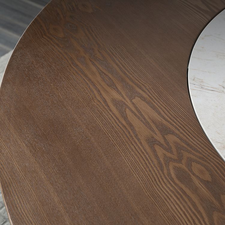 Mesa de pedestal redonda Simplicidad estilo mesa de comedor de madera maciza con plato giratorio