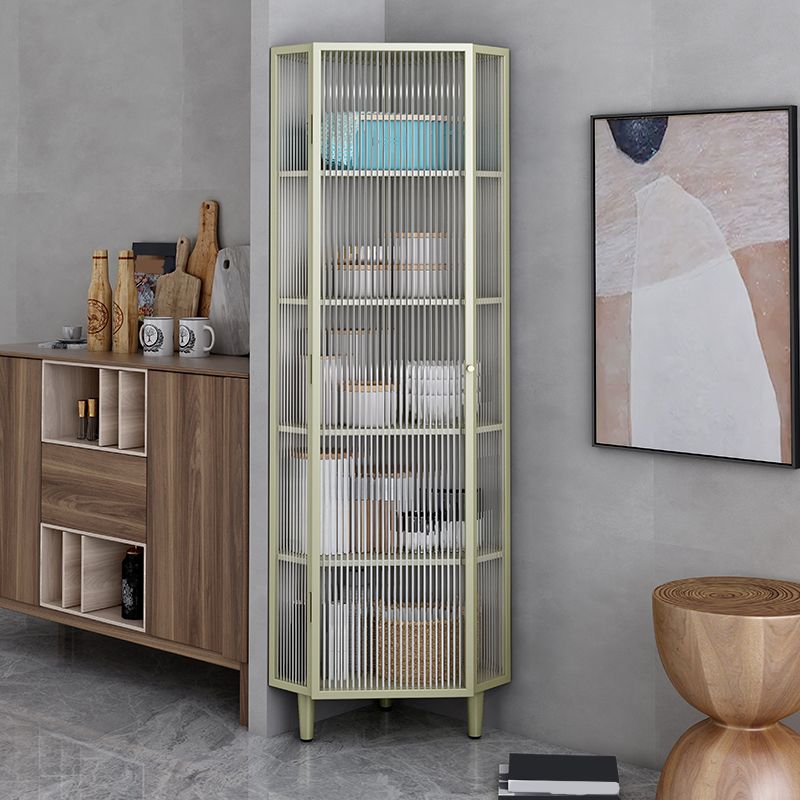 Modern China Cabinet Metal Corner Unit Storage Cabinet for Dining Room Clearhalo 'Display & China Cabinets' 'display_china_cabinets' 'furn' 'furn_display_china_cabinets' 'Furniture' 'Kitchen & Dining Furniture' 1200x1200_5e9476e0-7684-4948-9b46-1feb16e34f05