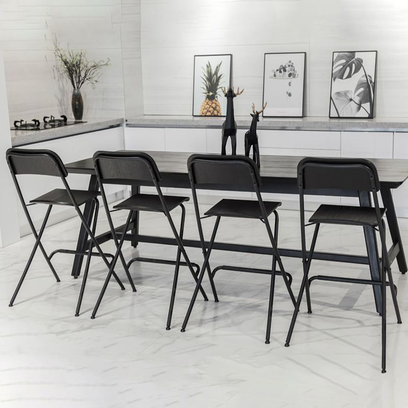 Nordic Steel Simple Folding Barstool 29" H Birch Tall Stool, 1 Piece Clearhalo 'Bar Furniture' 'Bar Stools' 'bar_stools' 'furn' 'furn_bar_stools' 'furniture_bar_stools' 'Kitchen & Dining Furniture' 'kitchen&dining_furn' 'kitchen' 'kitchen_furn' Furniture' 1200x1200_5e96952d-6546-41db-86f3-472cd371b937