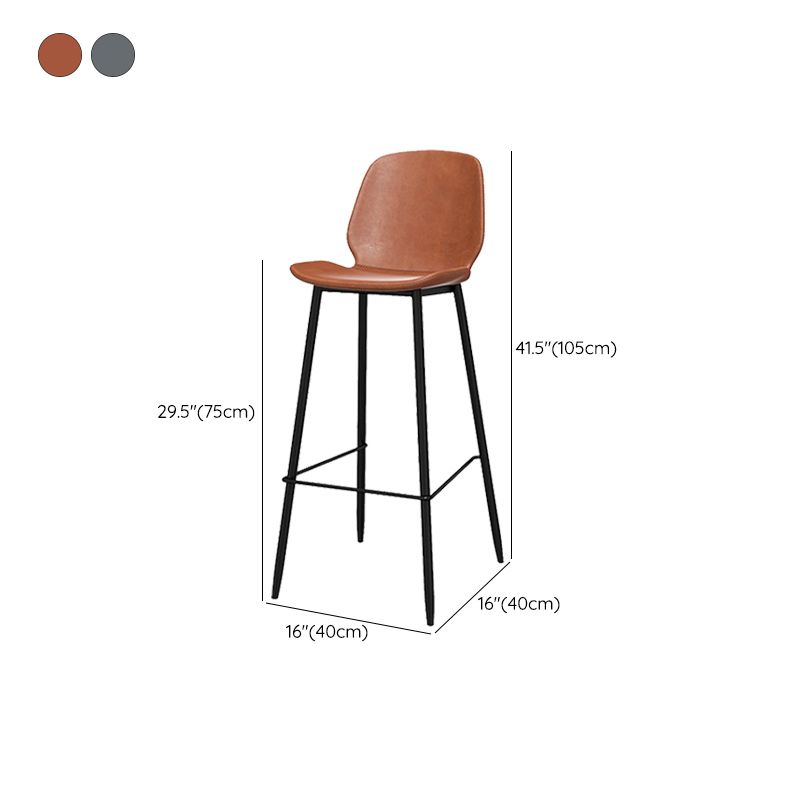 Metal Low Back Dining Stools Contemporary Armless Bar Stools with Footrest Clearhalo 'Bar Furniture' 'Bar Stools' 'bar_stools' 'furn' 'furn_bar_stools' 'Furniture' 'Kitchen & Dining Furniture' 1200x1200_5e96fe06-31d8-4966-b269-53fc739a36b6