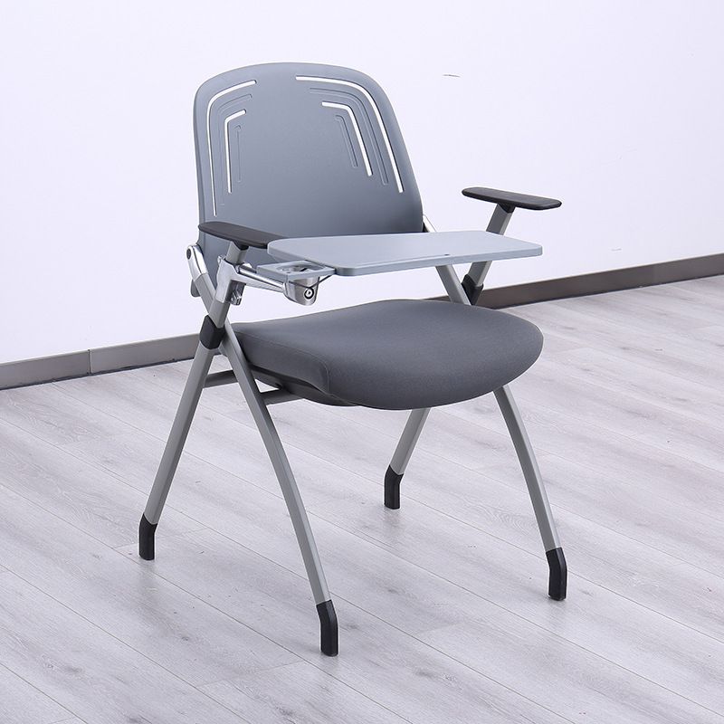 Silla de escritorio moderna tapizada de plástico, silla de oficina en casa con parte trasera media