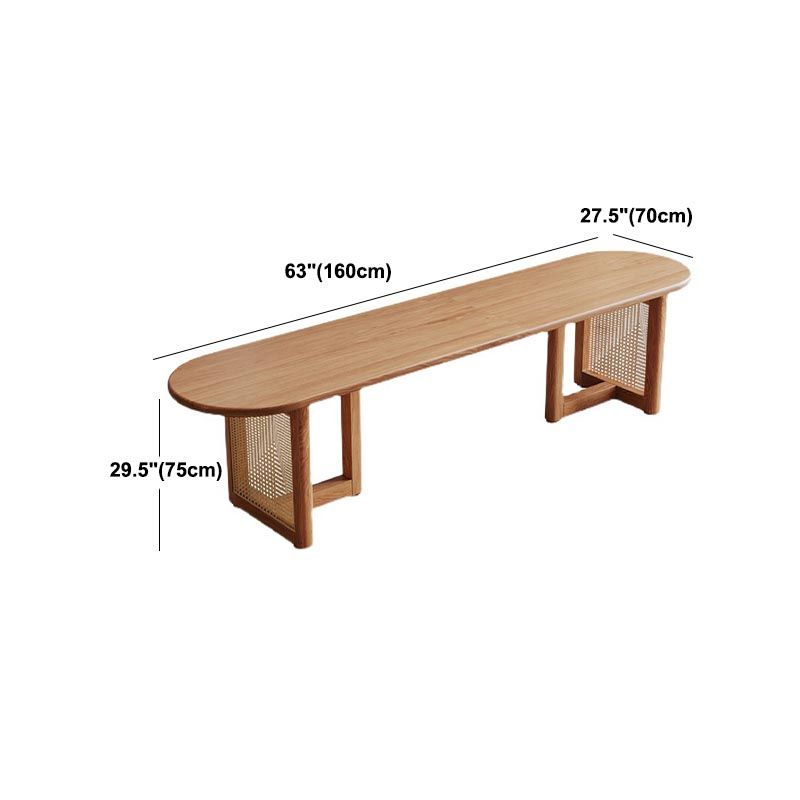 Modern Dining Table Solid Wood Top Dining Table with Double Rattan Base for Living Room Clearhalo 'Dining Tables & Seating' 'Dining Tables' 'dining_table' 'furn' 'furn_dining_table' 'Furniture' 'furniture_dining_table' 'Kitchen & Dining Furniture' 1200x1200_5e9883b1-07be-4b65-8054-34902cd22a5e