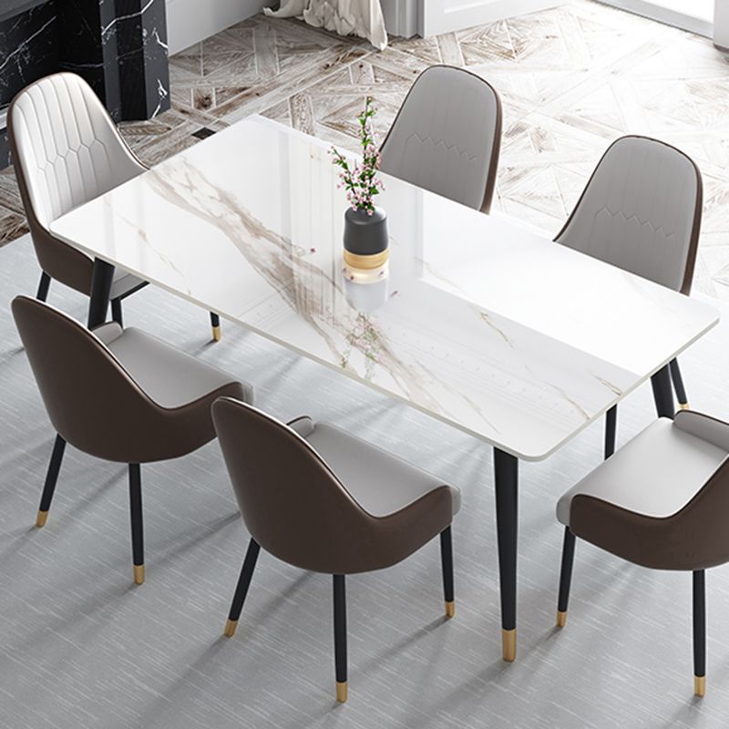 Industrial 4 Legs Dining Table Rectangle Dining Table for Kitchen Clearhalo 'Dining Tables & Seating' 'Dining Tables' 'dining_table' 'furn' 'furn_dining_table' 'Furniture' 'Kitchen & Dining Furniture' 1200x1200_5e988a7d-fc04-4ca1-8bb0-44897e50c165