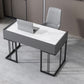 Industrial Stone Writing Desk Rectangular Sled Office Desk for Home