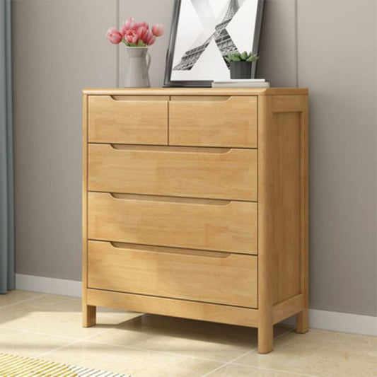 Contemporary Vertical Bedroom Chest Wooden Storage Chest with Drawers