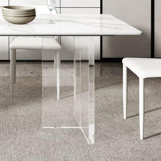 Contemporary Style Sintered Stone Dining Rectangle Table Set 1/4/5/6 Pieces Dining Set Clearhalo 'Dining Room Sets' 'Dining Tables & Seating' 'dining_room_set' 'furn' 'furn_dining_room_set' 'Furniture' 'Kitchen & Dining Furniture' 1200x1200_5e9949cc-487b-44a7-bd01-dd4f781e318e