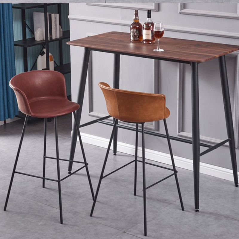 Restaurant Low Back Bar Stool Modern Leather Footrest Counter Height Stool Clearhalo 'Bar Furniture' 'Bar Stools' 'bar_stools' 'furn' 'furn_bar_stools' 'furniture_bar_stools' 'Kitchen & Dining Furniture' 'kitchen&dining_furn' 'kitchen' 'kitchen_furn' Furniture' 1200x1200_5e99b4b2-af1f-4095-8e6b-dcd891593039