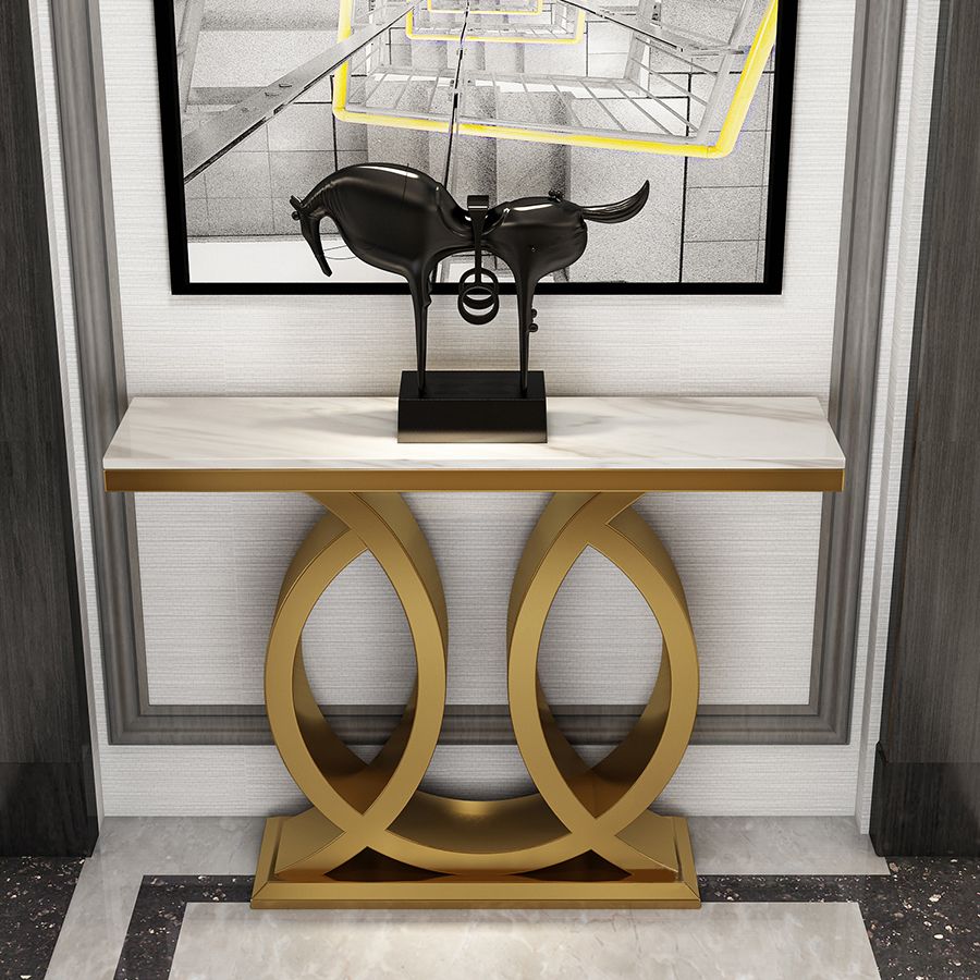 Tavolo da divano con console di console in metallo con console rettangolare glam per hall