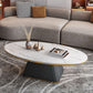 Glam Pedestal Cocktail Table Oval Coffee Cocktail Table for Home