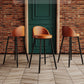 Industrial Backrest Counter Stool Iron Cafe Bar Stool with Leather Cushion and Pedal Clearhalo 'Bar Furniture' 'Bar Stools' 'bar_stools' 'furn' 'furn_bar_stools' 'Furniture' 'Kitchen & Dining Furniture' 1200x1200_5e9d537e-0aab-4bbb-b081-f3416af1e8c3