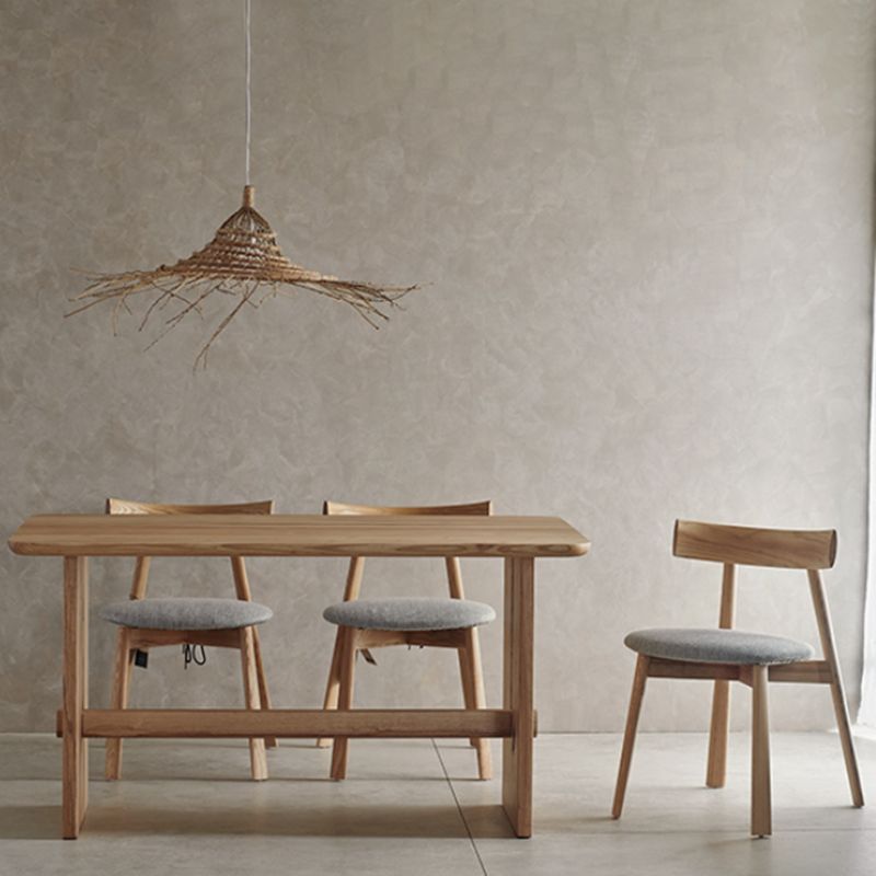 モダンスタイルのダイニング家具1/2/3/4/5 PCS長方形のテーブル付きソリッドウッドダイニングセット