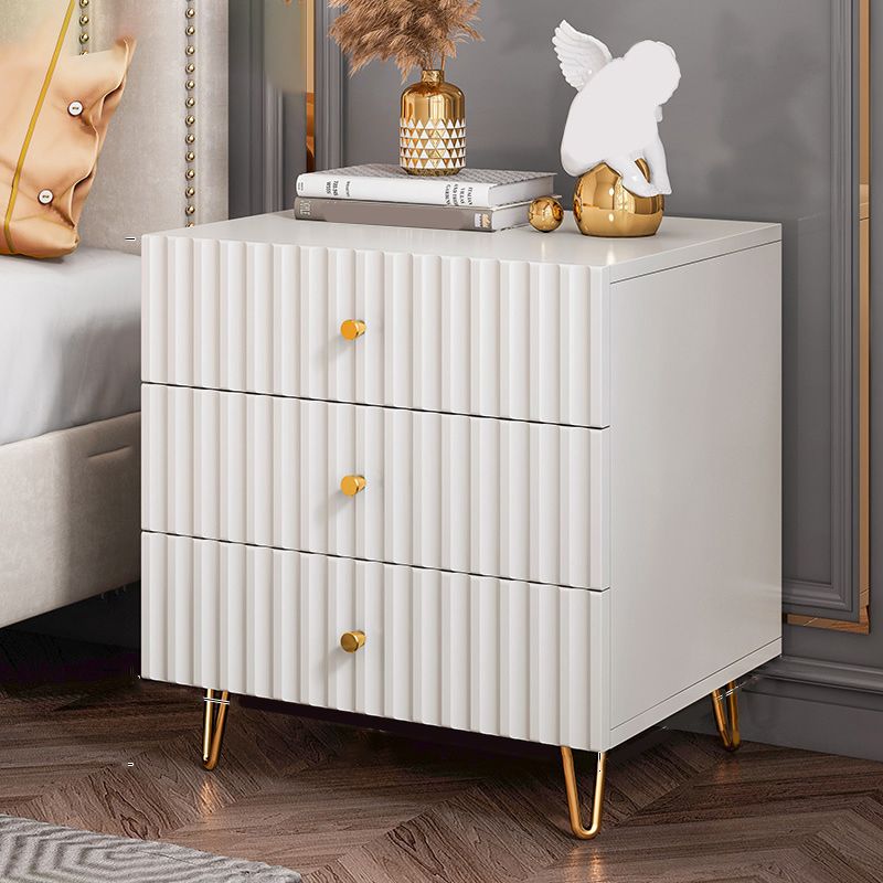 Schubladenspeicherbett Nachttisch Beige Beine enthalten Nachttisch Glam