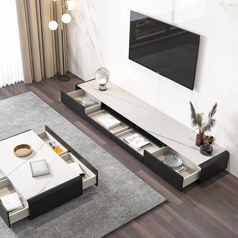 Sintered Stone TV Console Modern Home TV Cabinet with Glide Drawers Clearhalo 'furn' 'furn_tv_stands_entertainment_centers' 'Furniture' 'Living Room Furniture' 'TV Stands & Entertainment Centers' 'TV Stands & Media Storage Furniture' 'tv_stands_entertainment_centers' 1200x1200_5e9e94cb-f9cf-4faa-85d1-427ef6af9101