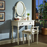Solid Wood Vanity Makeup Table Set Traditional 1 Drawer Dressing Table