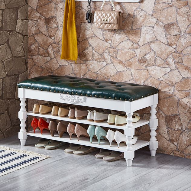 Rubberwood Cushioned Upholstered Seating Bench with Legs Entryway Bench with Storage Clearhalo 'Benches' 'Chairs & Seating' 'furn' 'furn_benches' 'Furniture' 'Living Room Furniture' 1200x1200_5ea035e7-66fa-4d2e-bd4a-e3907012e67d