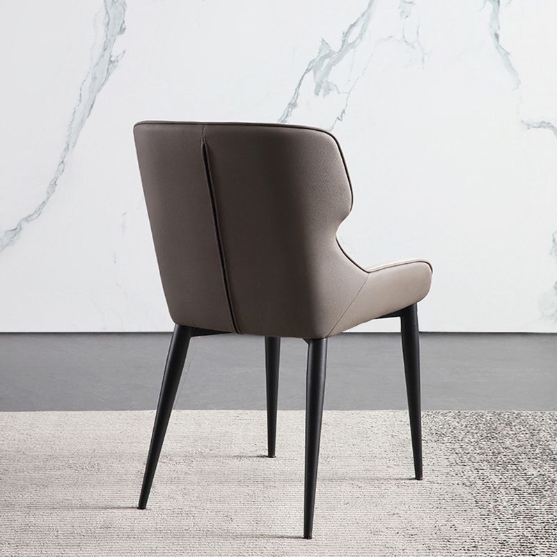 Eetkamer gestoffeerde stoel faux lederen wingback zijstoel