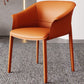 Contemporary Arm Dining Chairs Faux Leather Low Back Dining Side Chair