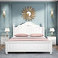 Contemporary Solid Color Slat Bed Arched Bed With Custom Wood Legs