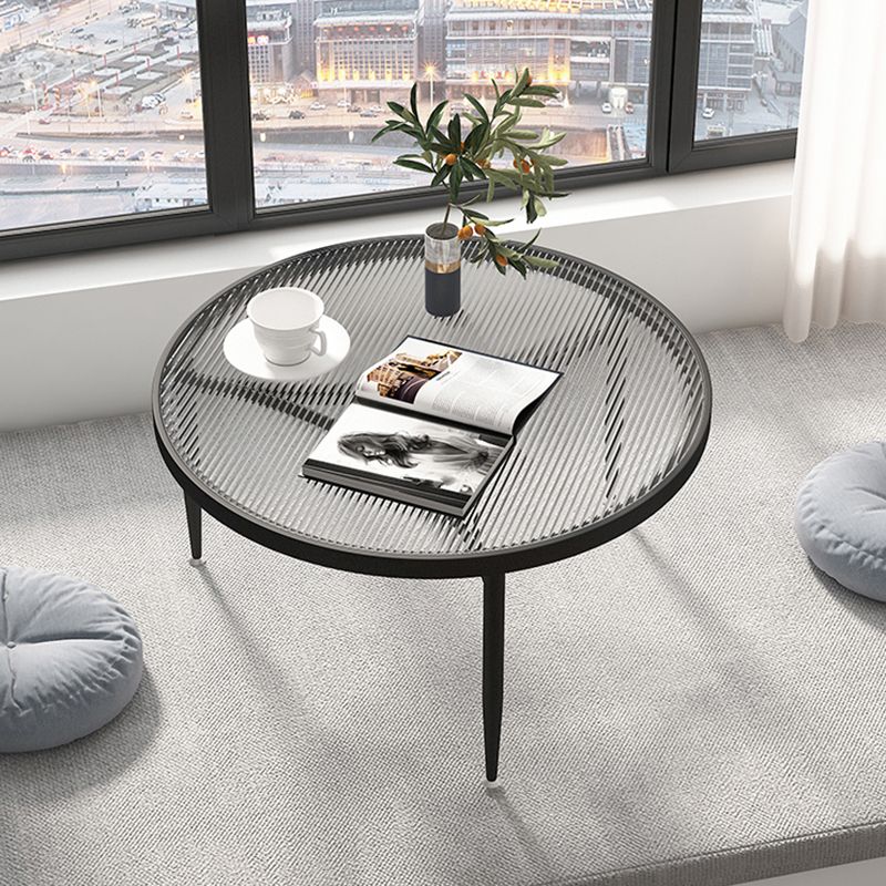Contemporary Glass 3 Legs Coffee Table with Round Top Bunching Tables